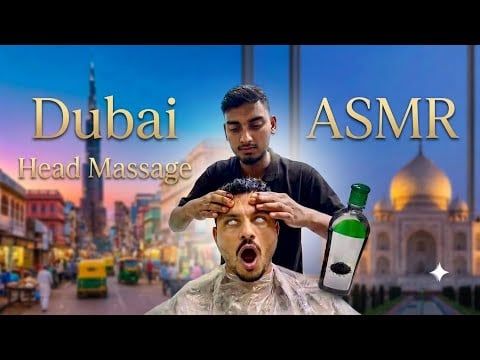 😱 ASMR | $2.72 Indian Head Massage by Roshan in Dubai 🇦🇪🇮🇳 | I Started Seeing Stars! 💫😵‍💫