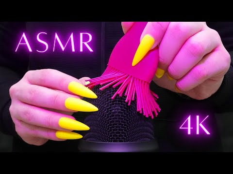 ASMR Sleep Inducing Mic Scratching - Brain Massage with 10 DIFFERENT MICS 🎤 & Nails 🩷 No Talking 4K