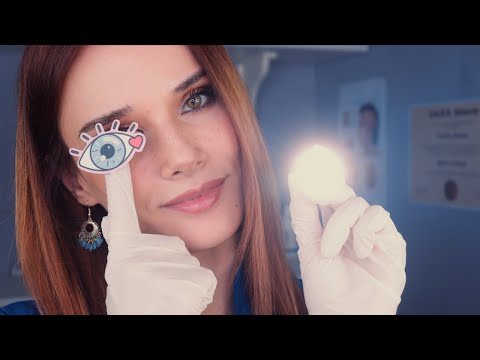 ASMR UNPREDICTABLE Cranial Nerve Exam , Eye Exam , Light Tests , Soft Spoken Medical Role Play