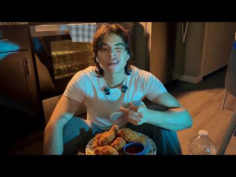 ASMR mukbang on my kitchen floor
