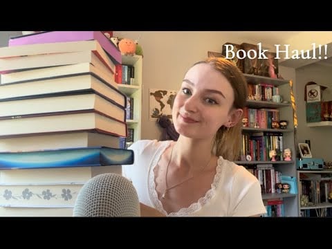 ASMR Monthly Book Haul (book triggers and close whispers)
