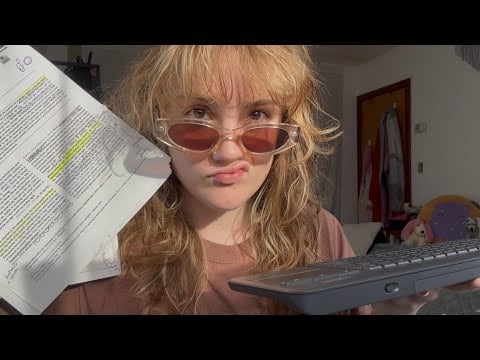 come study with the cool college girl (ASMR typing sounds while i focus on my psychology paper)