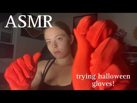 ASMR trying new halloween gloves 🎃
