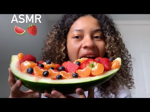 ASMR Español COMIENDO FRUTAS 🍉🍓y hablando (#eatingsounds)