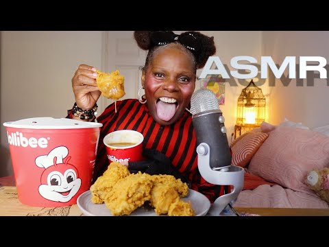 Trying Jollibee's Fried Chicken And Gravy After 14YRS ASMR Eating Sounds