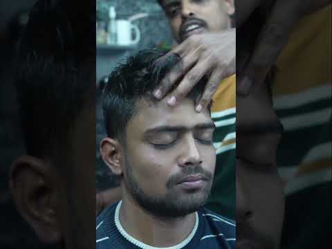 deep pressure ASMR` head and body massage with lots of oil #shorts