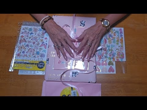 ASMR👶🎀Join Me As I Make a Card & Wrap a Gift for a Friends Baby Girl🩷@LISASRELAXINGASMR-pb1gb
