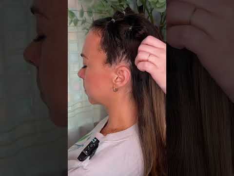 ASMR Lolla Bubble Braid Hair Styling 💜 #asmr #asmrsounds #asmrrealperson #asmrhaircare #asmrhair