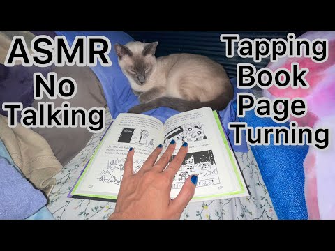 ASMR Book Tapping Page Turning No Talking 🤐 (Featuring Mister) 🐱 📖♡ For Sleep 💤