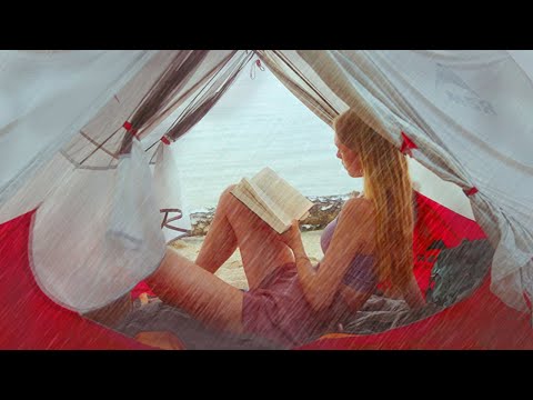 Girl a Book and Rain: a Cozy Evening in a Tent