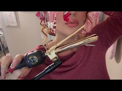 ASMR Hair Curling With Marcel Curling Iron ✨ Quick Curl Touch Ups 🎀