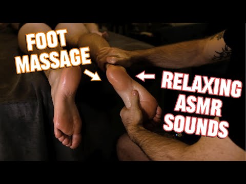 Relaxing Foot Massage with ASMR Sounds to Fall Asleep Easy