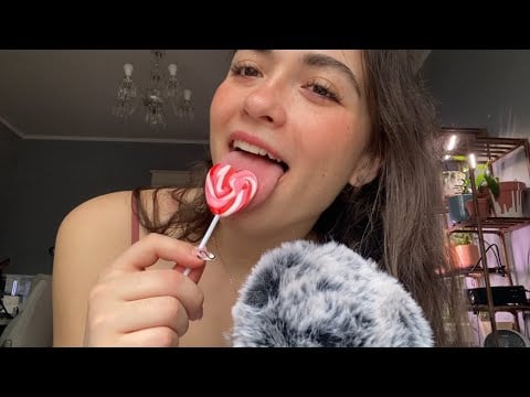 ASMR | lollipop licking 🍭💗 wet + sticky MOUTH SOUNDS