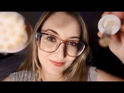 ASMR: FAZENDO MASSAGEM RELAXANTE EM SEUS OLHOS ATÉ VOCÊ DORMIR | Sons de creme, boca, líquidos, etc.