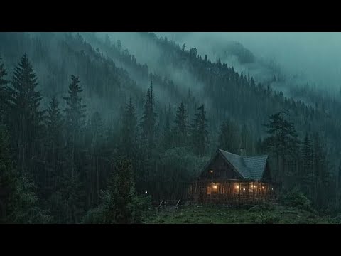 Enchanting Rain & Thunder Sounds in a Cozy Cabin Deep in the Woods