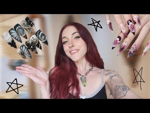 asmr ✮⋆˙ i bought insanely unique nails on etsy