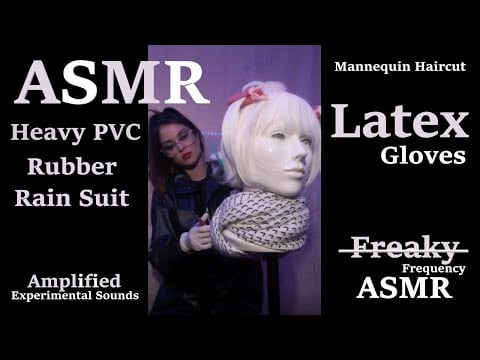 ASMR [ PVC Rainsuit ] | Latex Gloves | Rain Coat | Rain Pants | Mannequin Haircut | Rubber Sounds