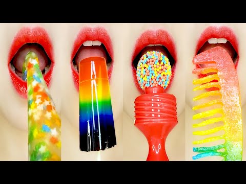 Emoji Food 🌈Colorful Rainbow eating sounds 알록달록 무지개 이모지 먹방 ASMR MUKBANG