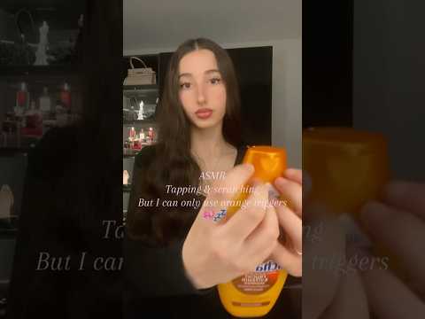 Asmr Orange triggers only ( tapping & scratching ) 🎀💤|sleep & relax #asmr #orange #girly #tapping