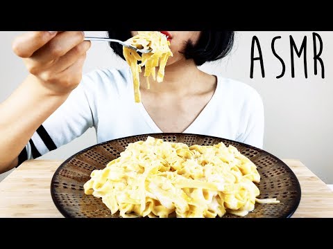 CREAMY FETTUCCINE ALFREDO 크림 파스타 리얼사운드 먹방 ASMR NO TALKING