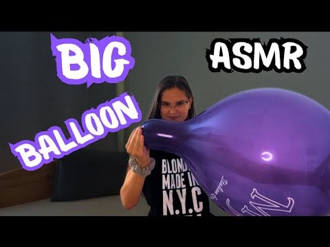 ASMR Balloons - Blowing to Max Big Clear Purple Balloon 💜 