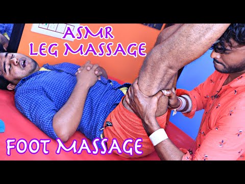 ASMR Leg and foot 👣 massage with high pressure for leg muscle pain relief and work stress relief