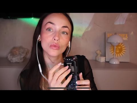 ASMR Trying Tascam for the Second Time – Legging Scratching & German Whispering🎙️