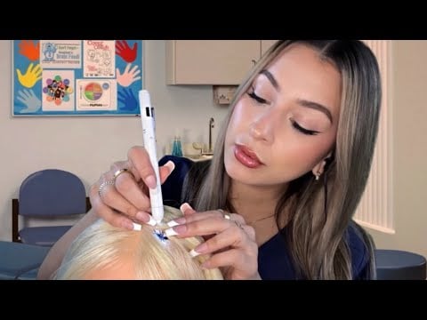 ASMR School Nurse checks your hair for Lice 😭 (Ur infested on the First Day!?)
