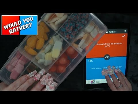 ASMR Eating Gummy Candy & Would You Rather on iPad | Squashies, Peelerz, Nerd Gummy Clusters