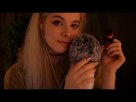 ASMR | Whispering & Brushing you to Sleep - Fluffy Blue Yeti Mic