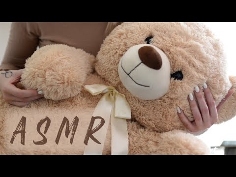 ∼ ASMR ∼ Cat Purring Sounds 😻 Petting, Cuddling a Teddy Bear Toy 😊