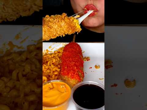 CHEESY KOREAN CORN DOG #asmr #korean #corndog #food #eating