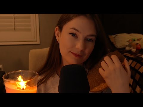 ASMR ♡ Rambling ASMR with Random Triggers (Woodwick candle, tapping, cork, & more)