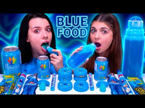 ASMR Blue, Yellow, Green Candy Race Eating Compilation