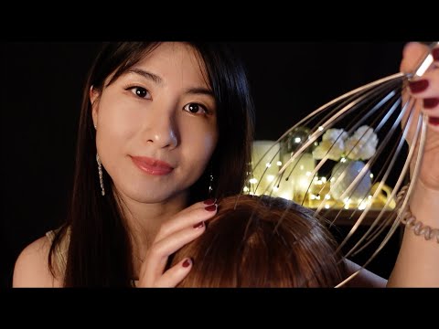 ASMR Super Sleepy Scalp Massage and Head Tapping with Brushing💆