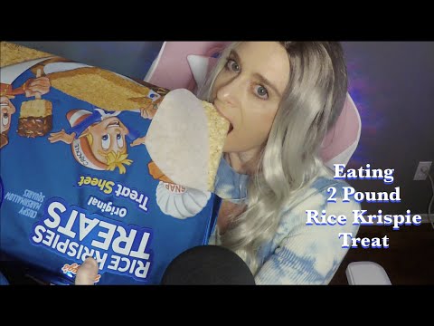 ASMR Eating HUGE Rice Krispie Treat & Random Facts About Rice Krispies | Whispered