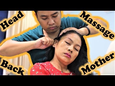 ASMR Relaxing Head and Back Massage for Mother - Mother's Turn