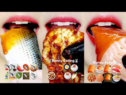 ASMR Ultimate Raw Seafood Feast 🐟🦐🍣 MUKBANG SATISFYING & RELAXING 10분 해산물 먹방 모음집 eating sounds