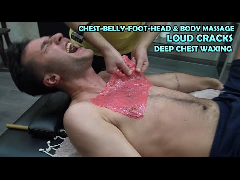 💤CHEST WAXING WAS VERY EFFECTIVE 💈 CRACKS 💈 ASMR foot,leg,chest,belly,arm,head,palm,back,ear massage