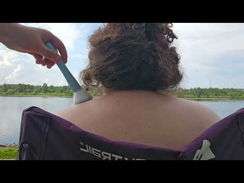 ⛱️ Outdoor ASMR - Back & Shoulder Massage w/ Soft Brushes ⛱️