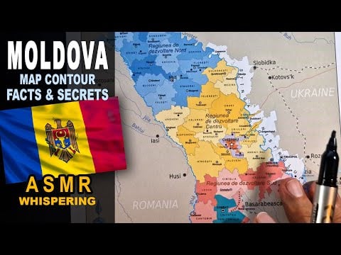 ASMR: Tracing MOLDOVA map outline with regions | Facts and Secrets | ASMR relaxing whisper words