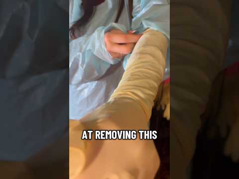 Removing gloves and apron after the #medicalexam #nurse #glovesounds #glovesasmr