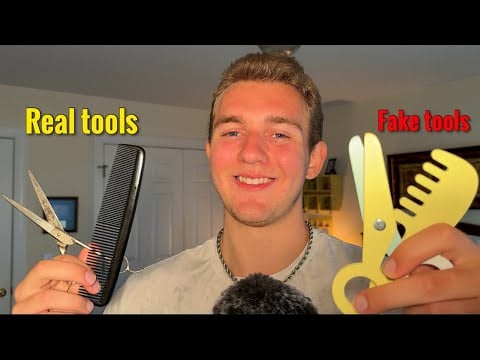 ASMR Real tools VS Fake tools HAIRCUT