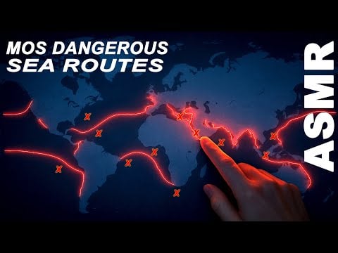 ASMR: Tracing the World’s Deadliest 🏴‍☠️ Sea Routes 🚢 (Whispered ASMR + map tracing)