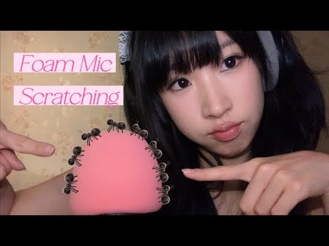 ASMR 1hr foam mic scratching