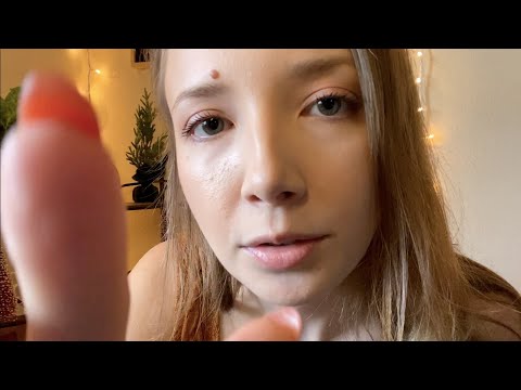 ASMR Up Close Whisper Ramble w/ Hand Movements (chit-chat update)