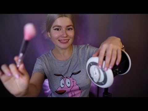 ASMR relaxing ear massage you definitely need 👂🤗 3Dio rubbing, brushing, spoolie & mouth sounds 