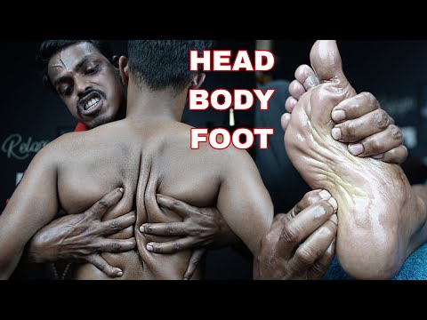 ASMR Full Body Massage By Strong Wrist Barber | ASMR Foot Massage | Leg Massage ASMR | Back Massage