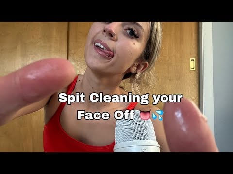 ASMR| Spit Cleaning Your Face, Lens Tapping & Lipgloss Application Mouth Sounds!