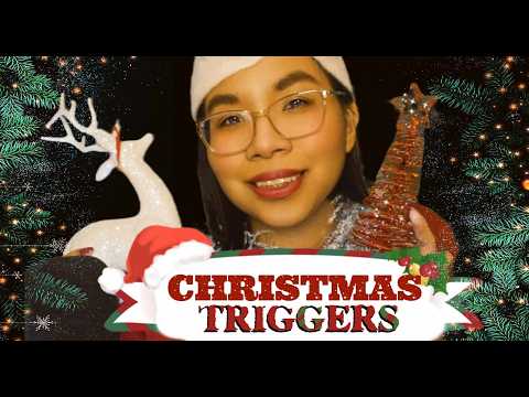 ASMR COZY CHRISTMAS TRIGGERS (Soft Speaking, Whispering, Trigger Words, Ear to Ear Sounds) 🎄☃️